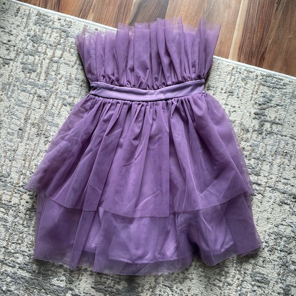 Tulle Strapless Mini Dress - Picture 3 of 7